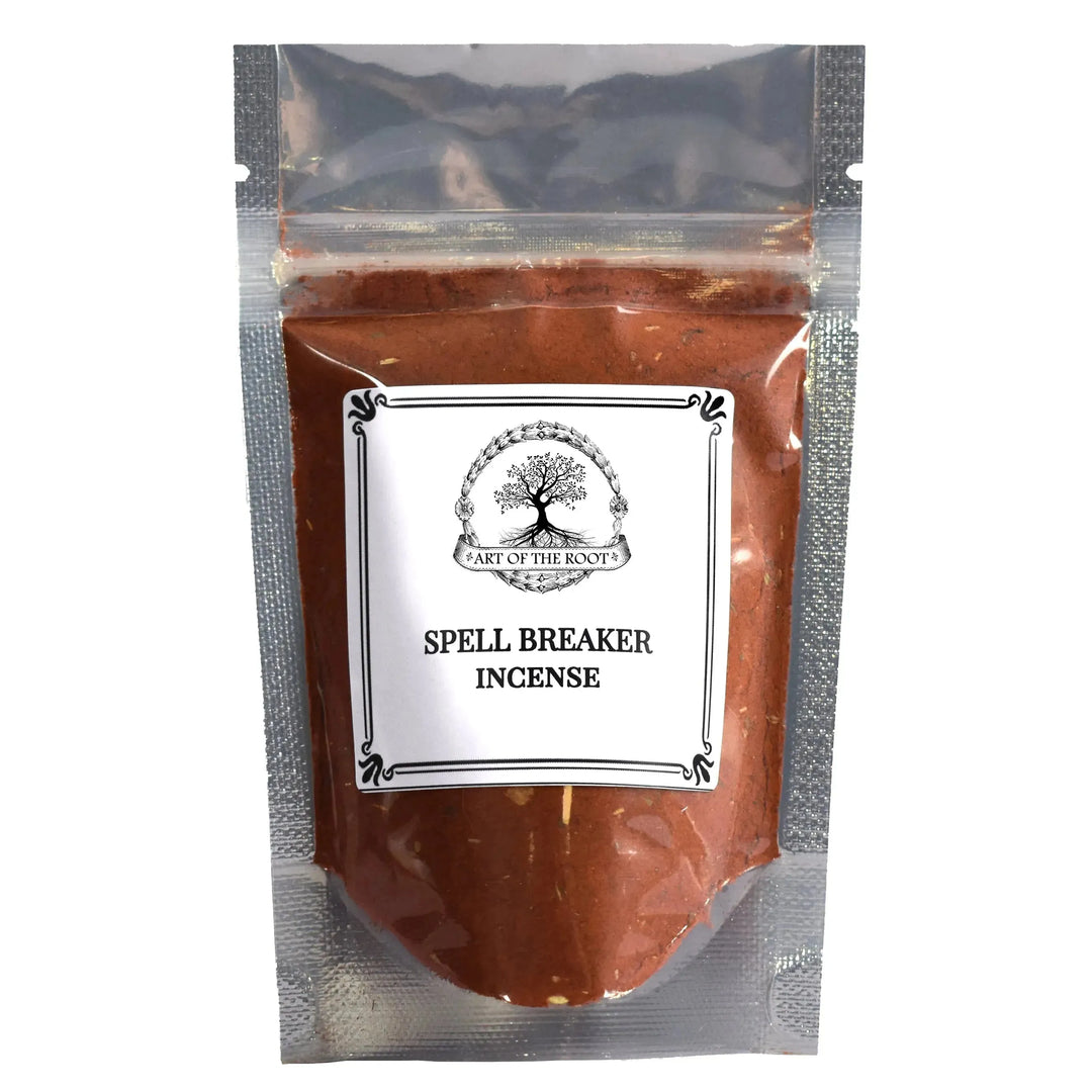 A bag of Spell and Hex Breaker Incense for Spells & Curses by Art Of The Root.