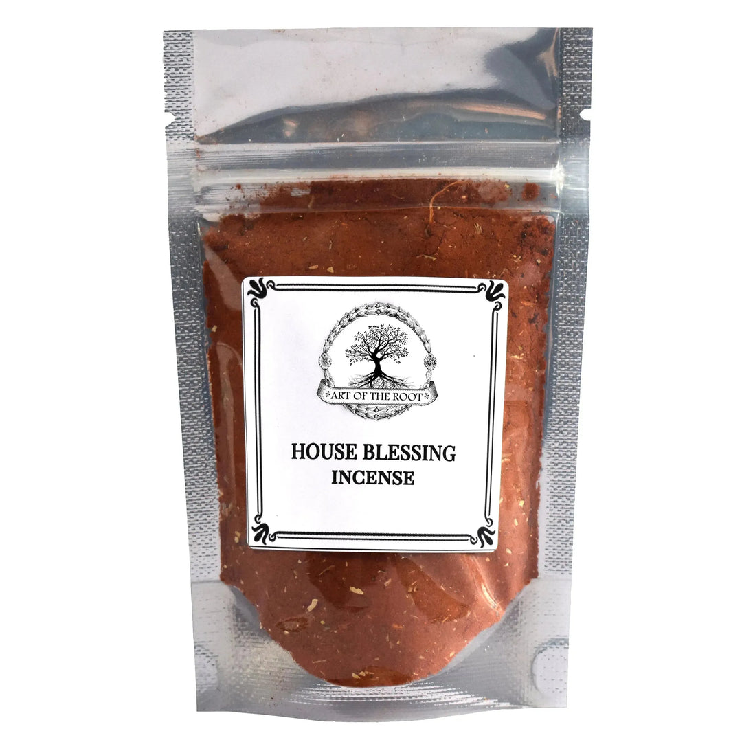 A sealed bag containing the best incense for protection Art of the Root's
 House Blessing Incense.