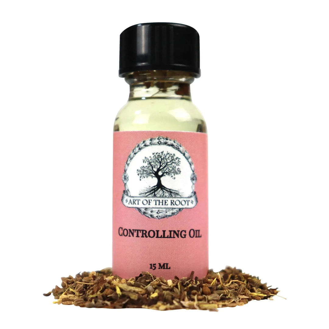 A bottle of Controlling Oil. Use Art of the Root's oil for control and to compel others.
