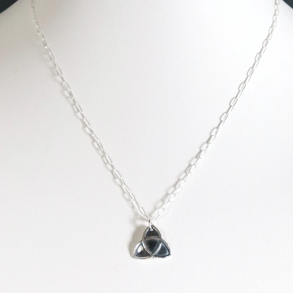 Handmade Celtic Knot Necklace with Oxidized Silver Finish on Bust