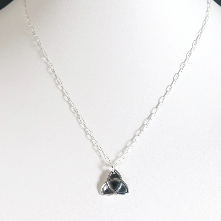 Handmade Celtic Knot Necklace with Oxidized Silver Finish on Bust