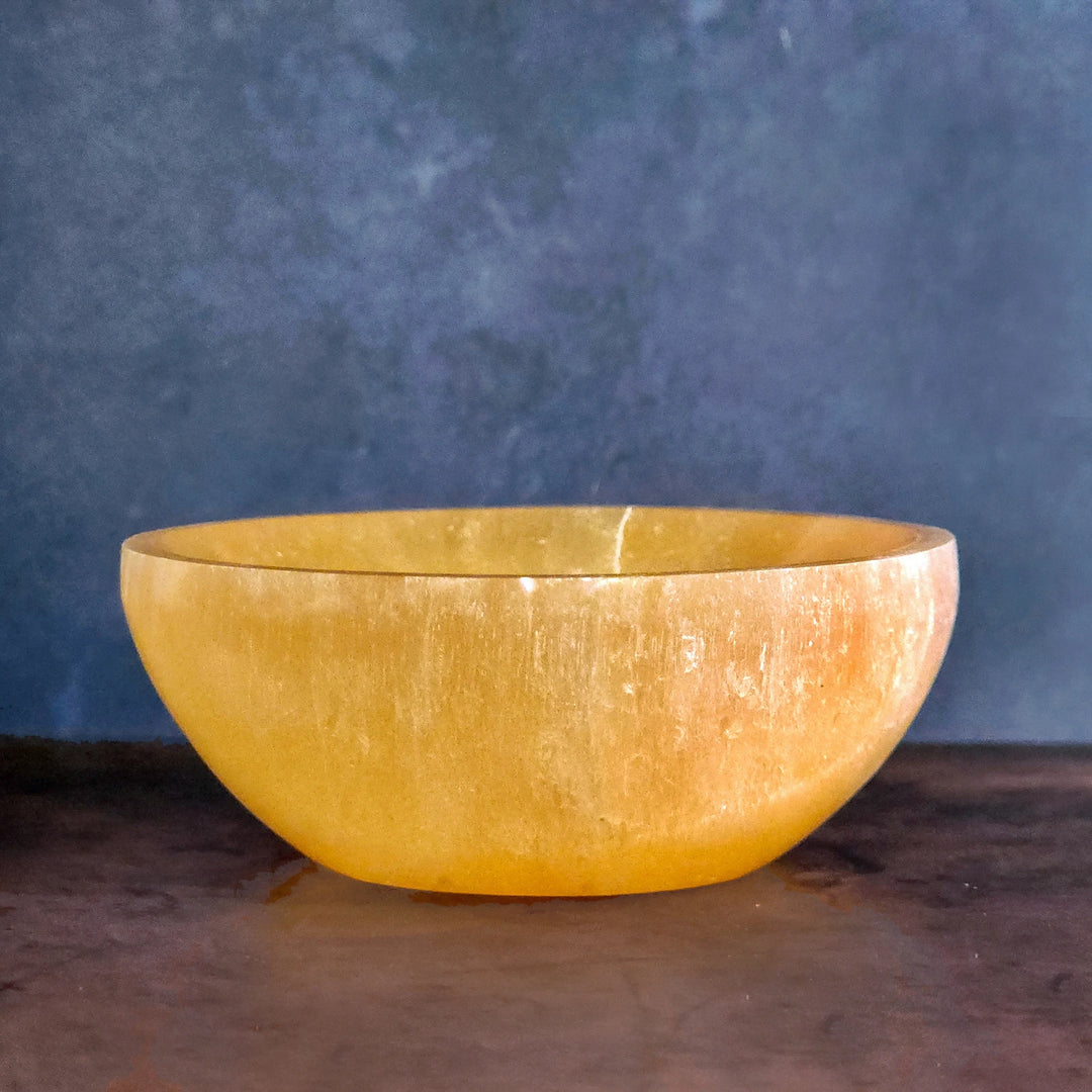 Orange Selenite Crystal Bowl for Manifestation, Creativity and Energy - Art of the Root