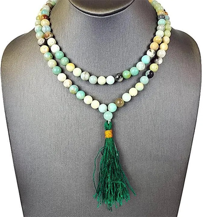 Amazonite Mala Beads for Truth, Communication, Manifestation - Art Of The Root