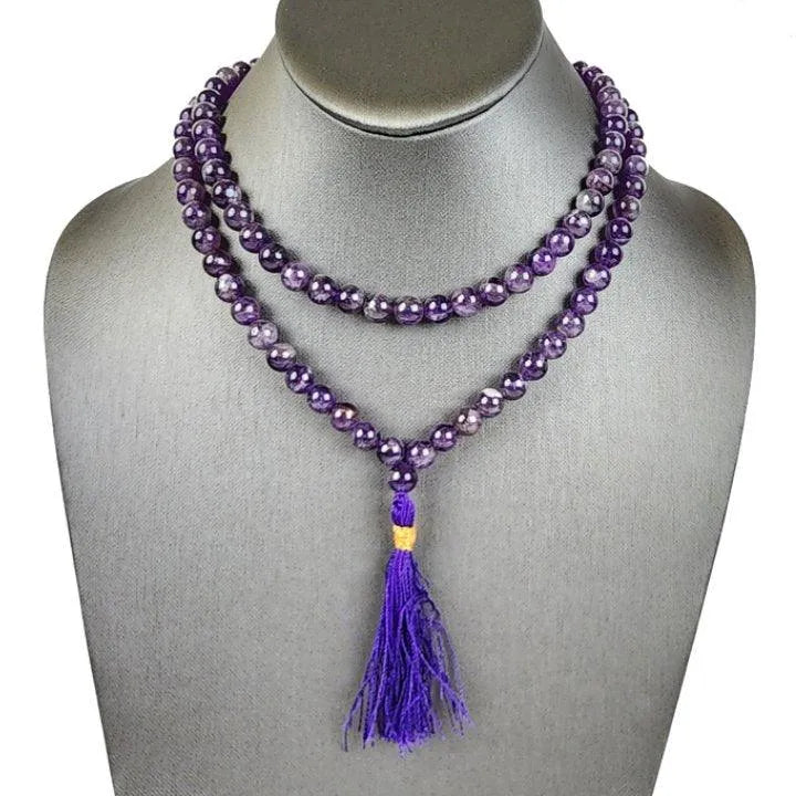 Amethyst Mala Beads for Intuition and Third Eye Chakra - Art Of The Root