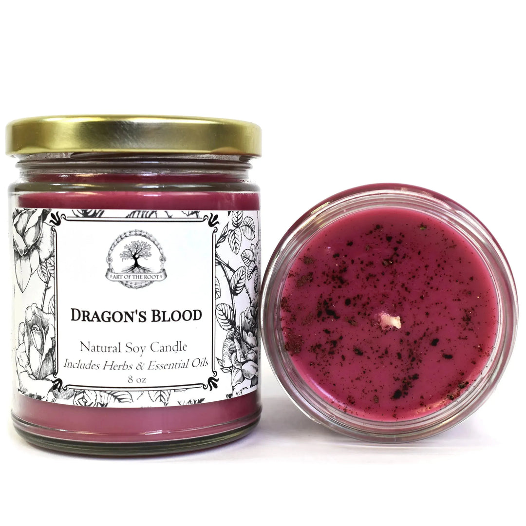 Dragon's Blood Soy Candle for Love, Power, Purification & Strength - Art Of The Root