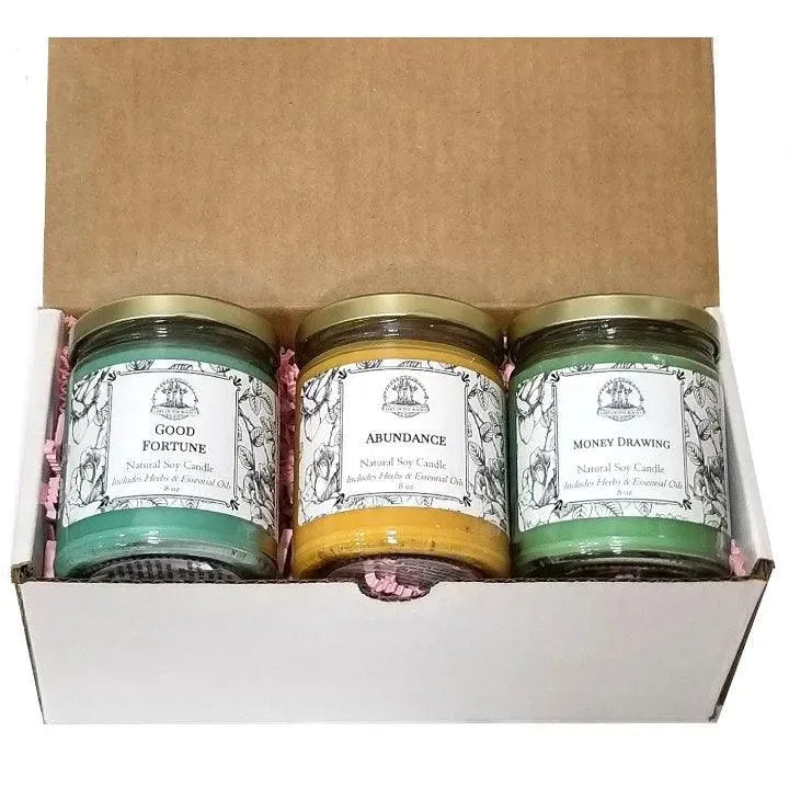 Money Candle Spell Set for Abundance, Prosperity, Good Fortune & Financial Well-Being - Art Of The Root