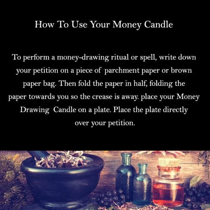 Money Drawing 7 Day SOY Prayer Candle (Fixed) for Prosperity, Wealth, Success & Cash - Art Of The Root