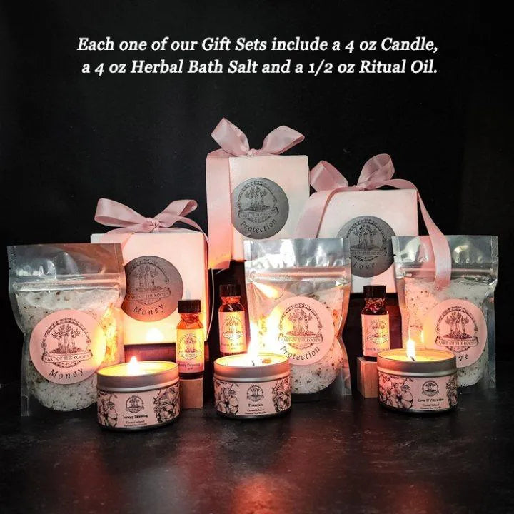 Money Drawing Gift Set With Oil, Candle & Bath Salts - Art Of The Root