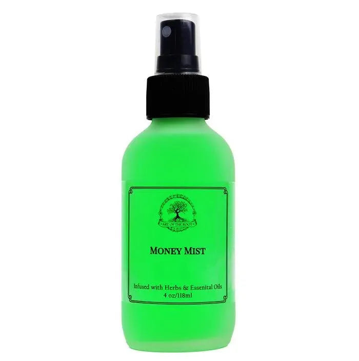 Art of the Root's hand-made Money Mist. Use this money spray to bring wealth and prosperity.