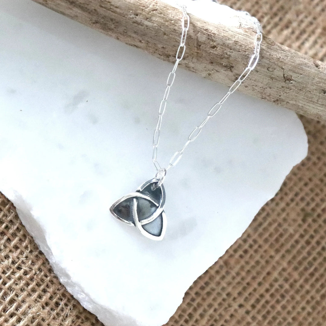 Fine Silver Triquetra Pendant Necklace on Sterling Chain