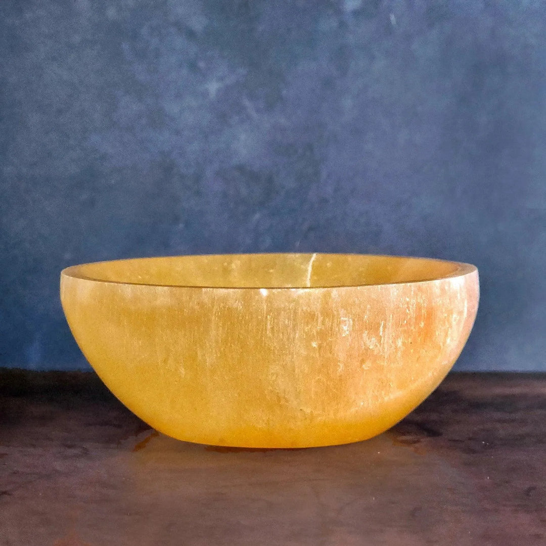 Orange Selenite Crystal Bowl for Manifestation, Creativity and Energy - Art Of The Root