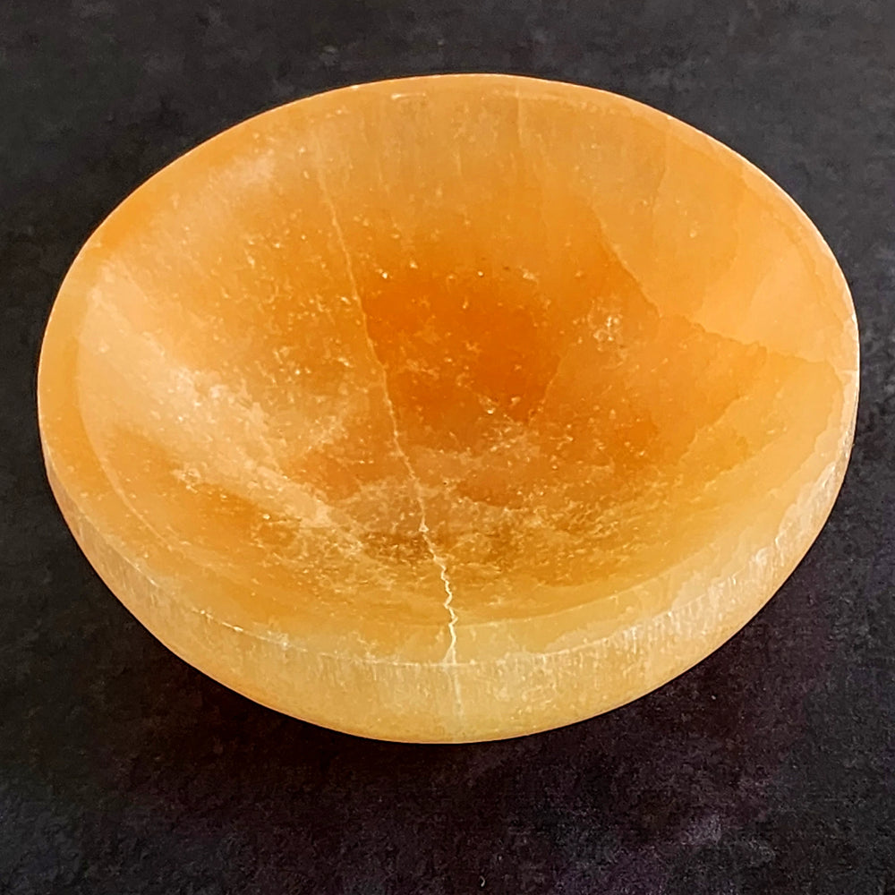 Orange Selenite Crystal Bowl for Manifestation, Creativity and Energy - Art of the Root