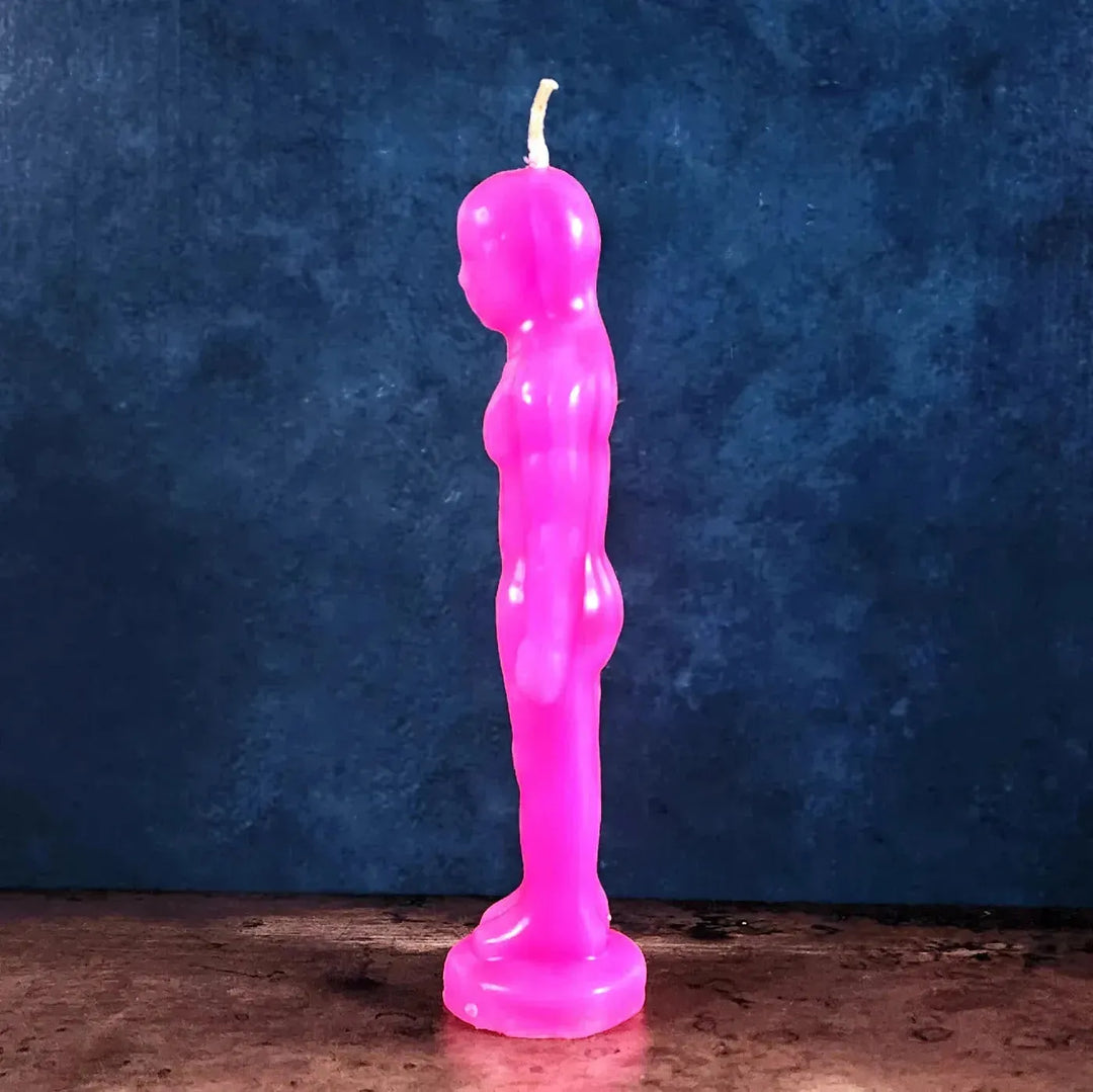 Pink Man figure Candle for Love and Attraction Spells - Art Of The Root