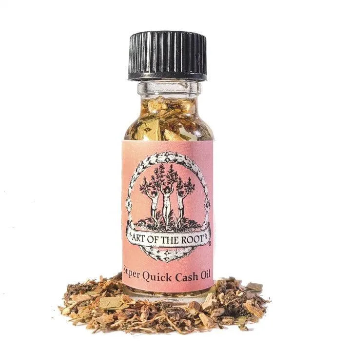 A bottle of Quick Cash Oil, for prosperity, abundance, and luck.