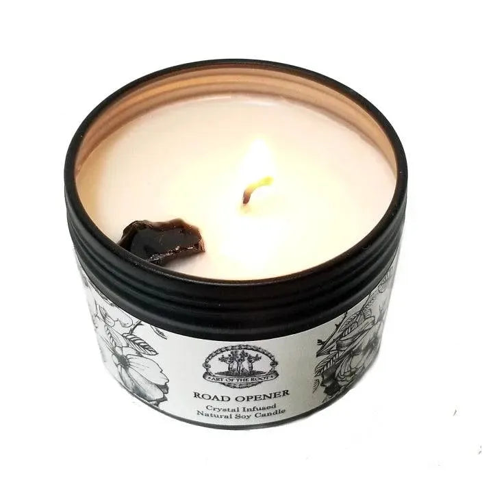 Road Opener Mini Spell Set with a 4 oz Crystal Infused Candle & 1/2 oz Conjure Oil - Art Of The Root