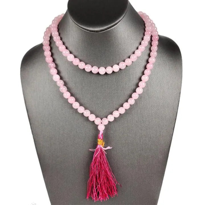 Rose Quartz Mala Beads for Love & Compassion - Art Of The Root