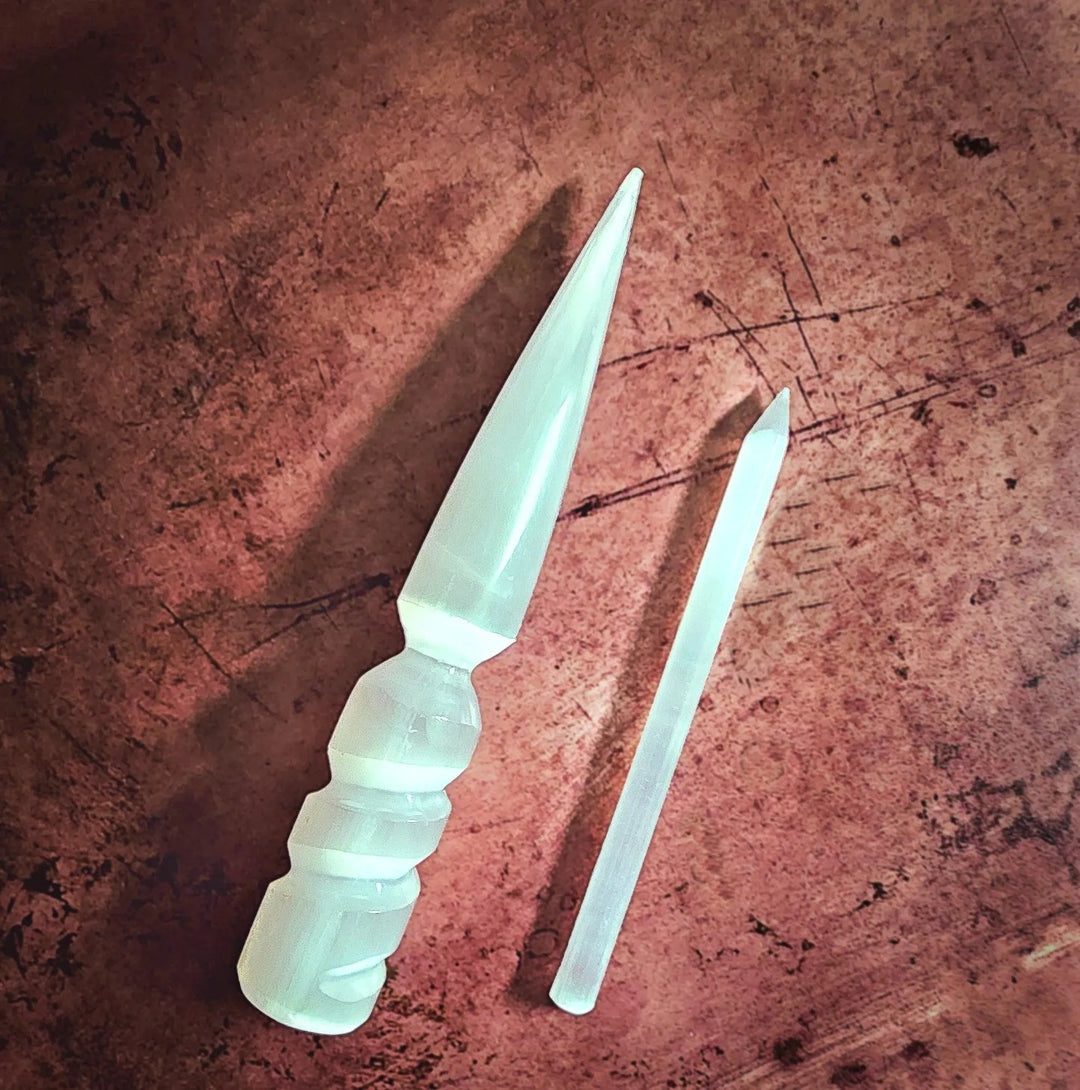 Selenite Crystal Wand for Purification, Cleansing and Charging - Art Of The Root