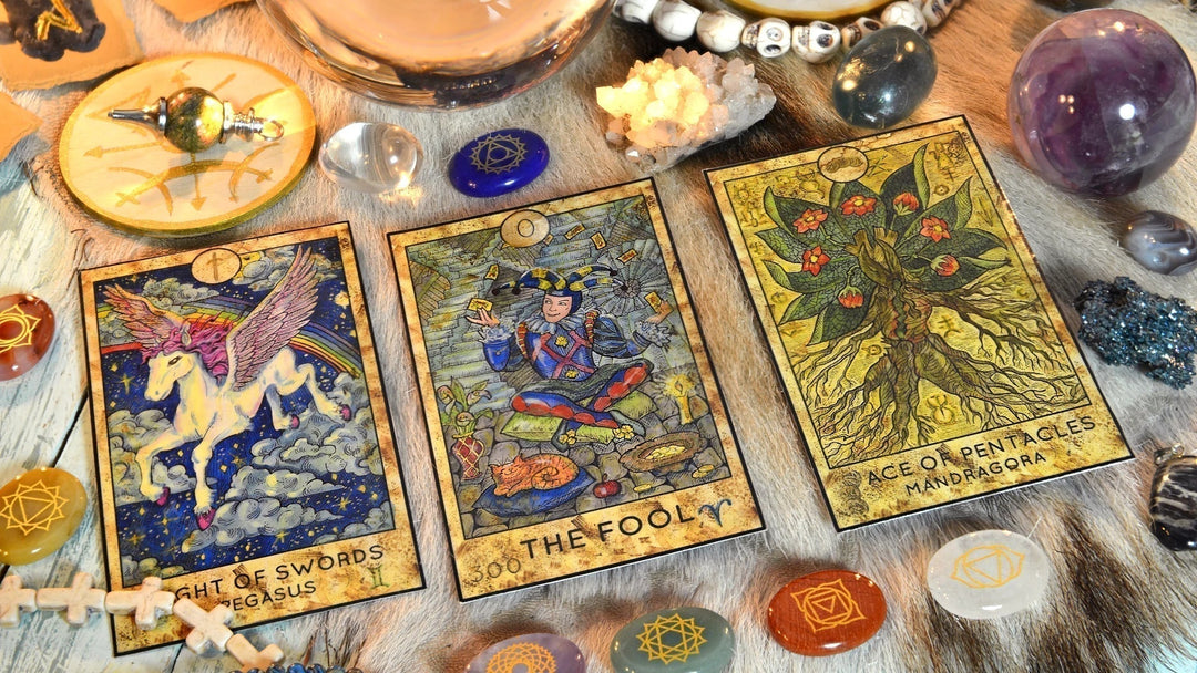 Tarot Card Spread with 3 Cards for Intuition and Wisdom