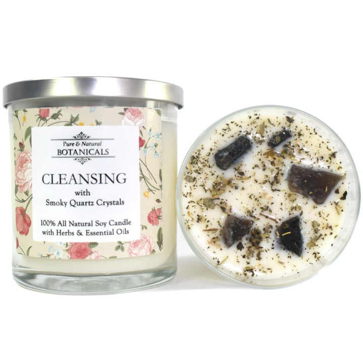 Cleansing Pure & Natural Soy Candle with Crystals - Art of the Root