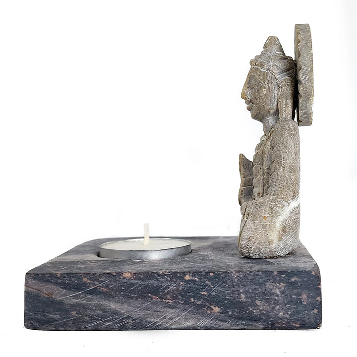 Stone Buddha Holder for Tea Lights and Incense