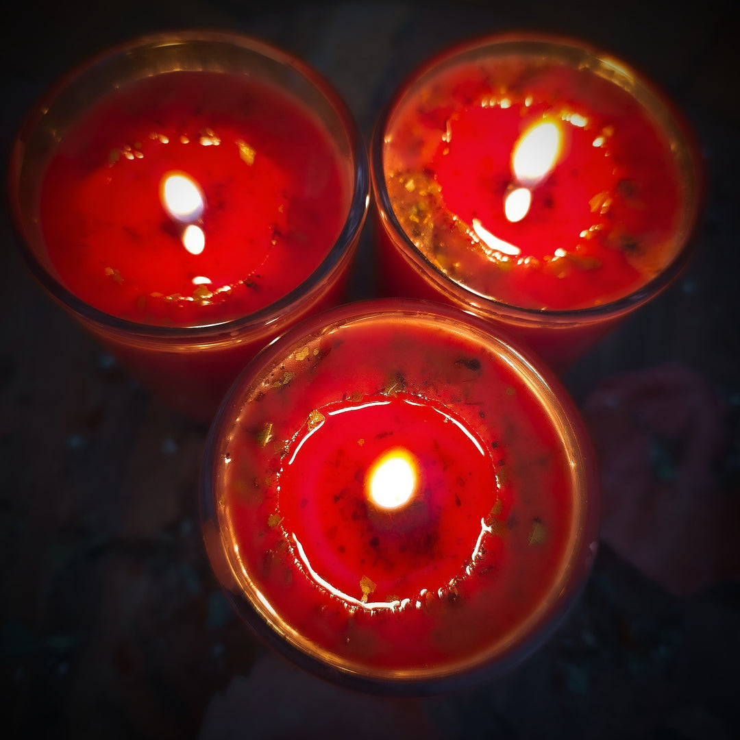 Burning Fiery Wall of Protection Votive Candles for Energy Cleansing and Shielding Rituals
