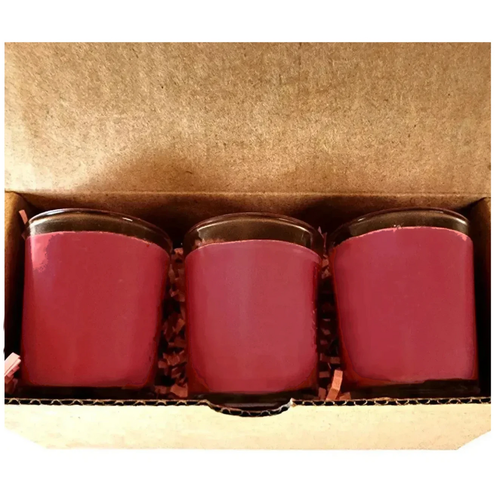Fiery Wall of Protection Votive Candle Set , Three Red Soy Candles in Gift Box