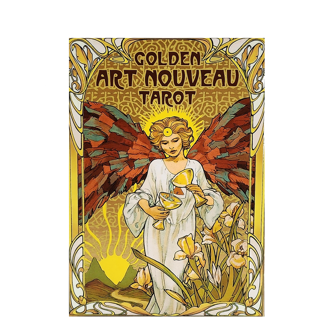 Golden Art Nouveau Tarot Deck with gold foil - 22 Card Major arcana deck