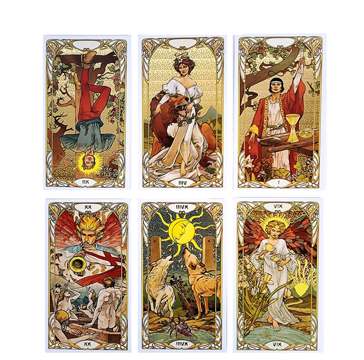 Golden Art Nouveau Tarot Card Deck