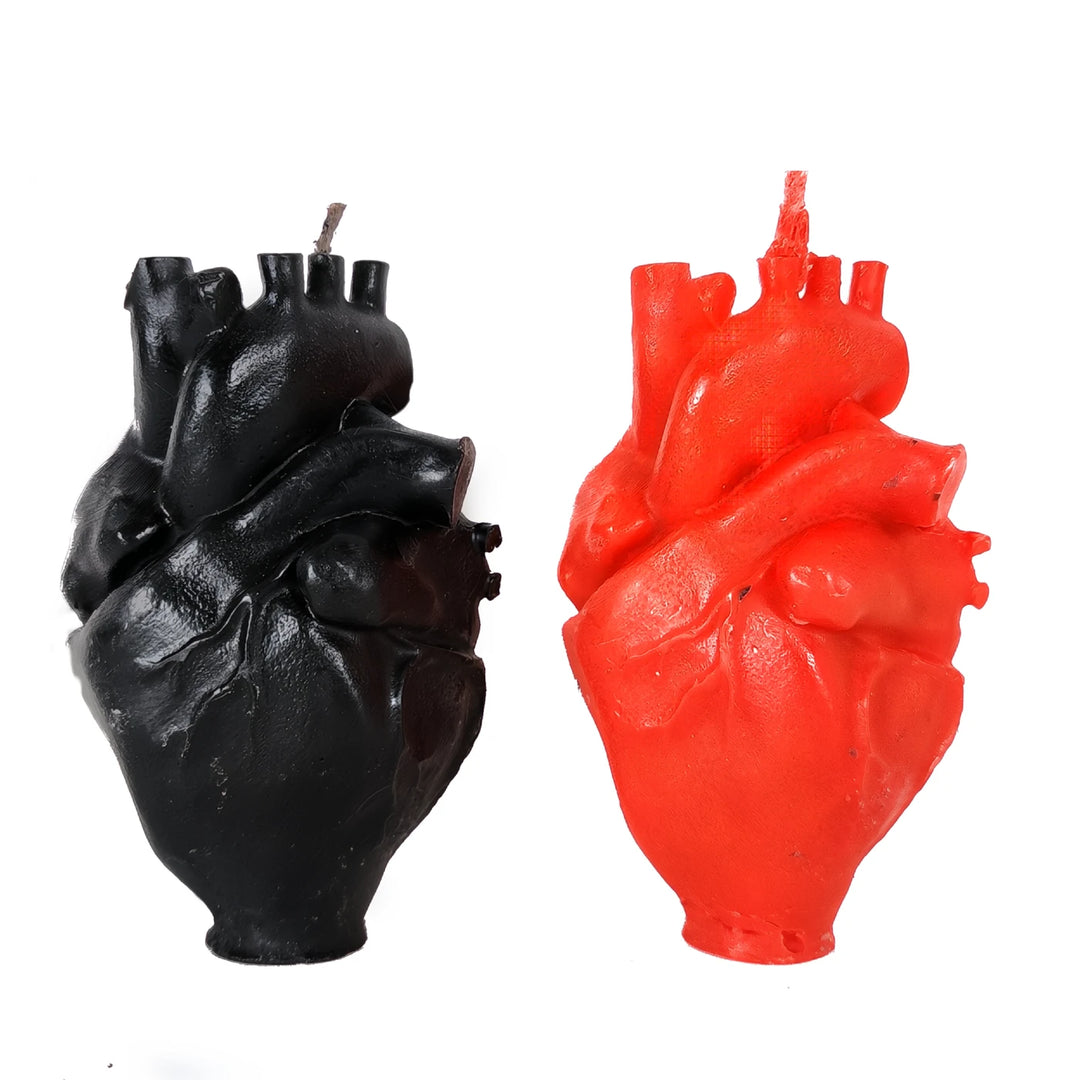 Human Heart Figure Candle in Black or Red for Spells and Rituals - Art Of The Root