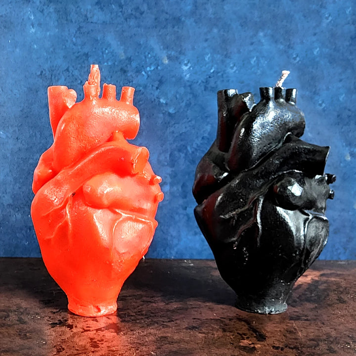 Human Heart Figure Candle in Black or Red for Spells and Rituals - Art Of The Root