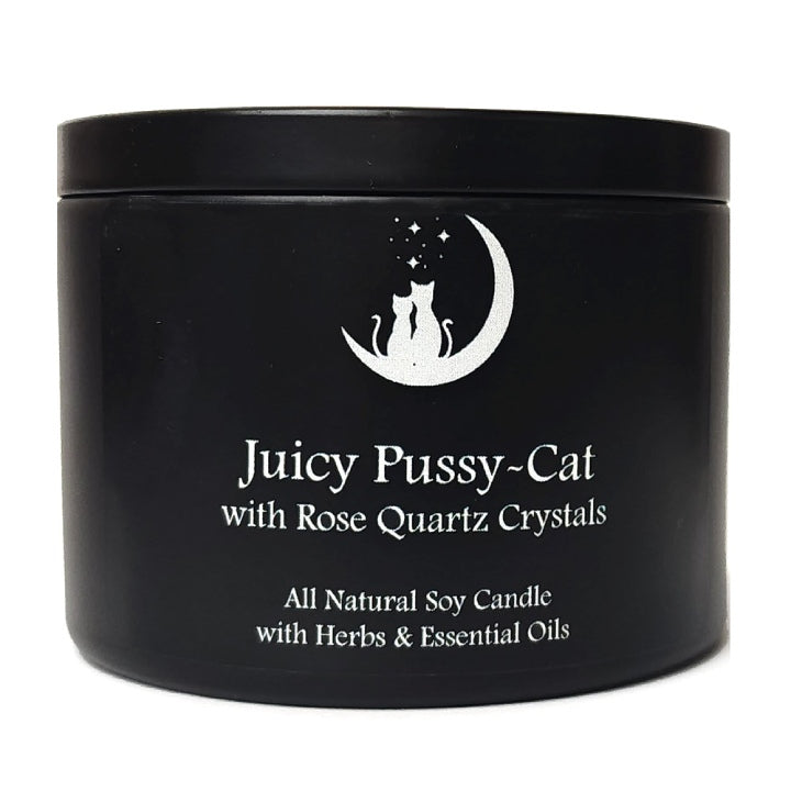 Juicy Pussy-Cat Candle with Crystals - Art of the Root