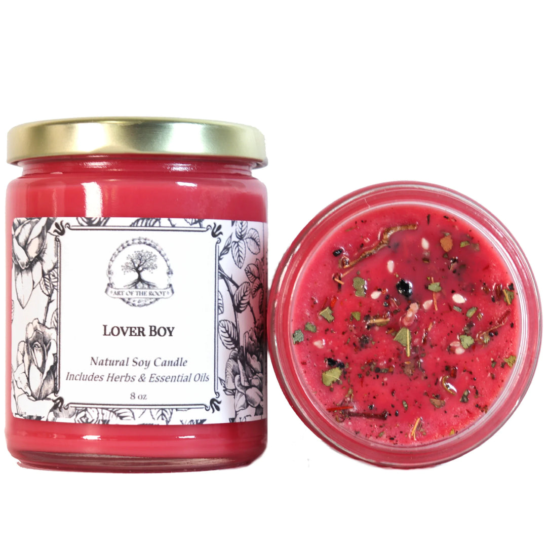 Lover Boy Soy Candle with herbs and essential oils by Art of the Root