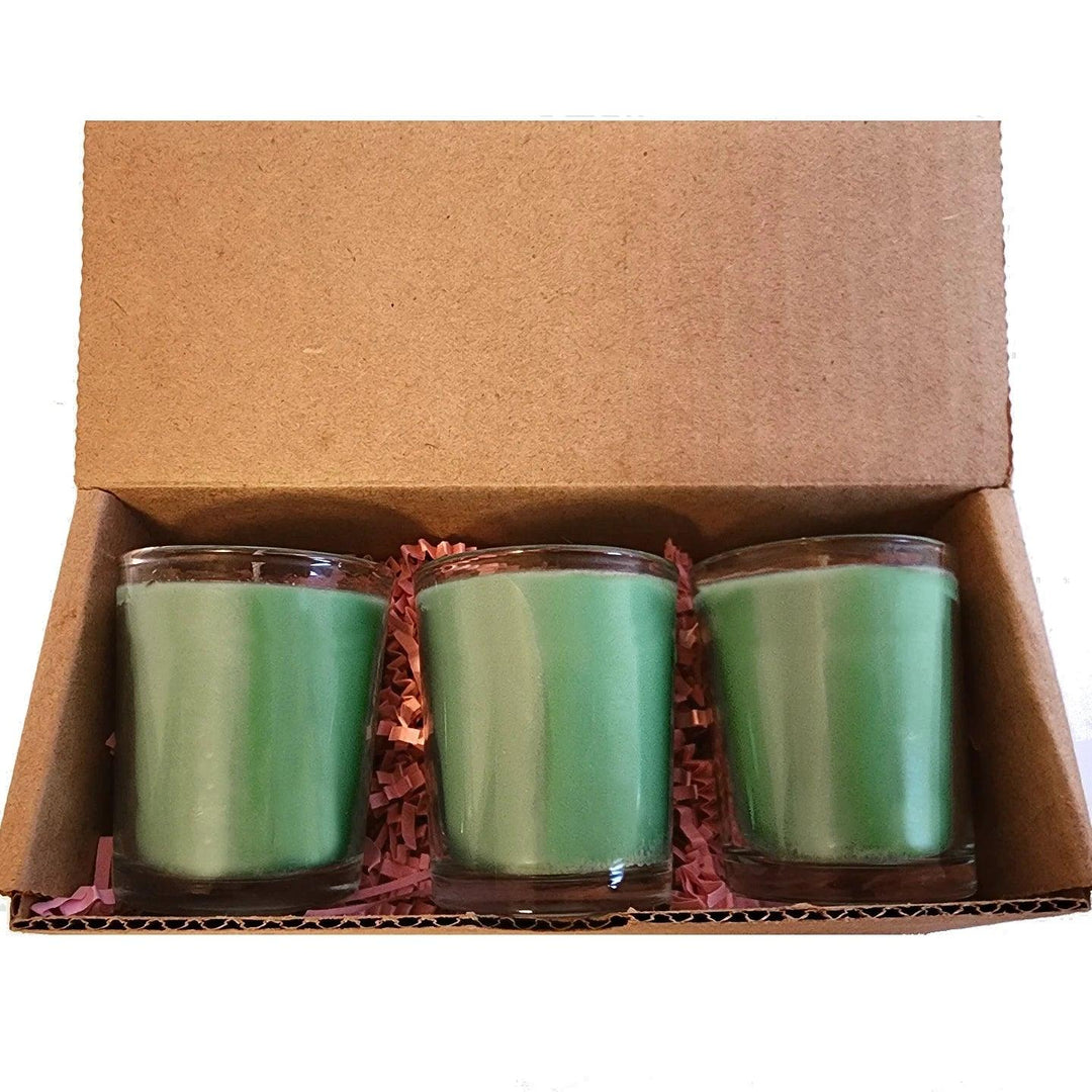 Money Votive Candle Set in Box with Herbs and Soy Wax