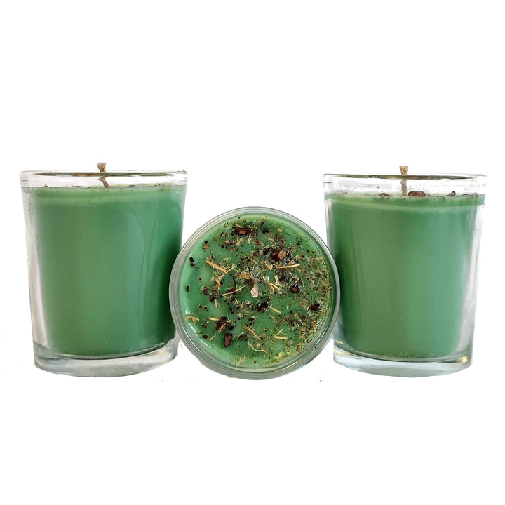 Money Votive Candle Set with Soy Wax and Money-Drawing Herbs