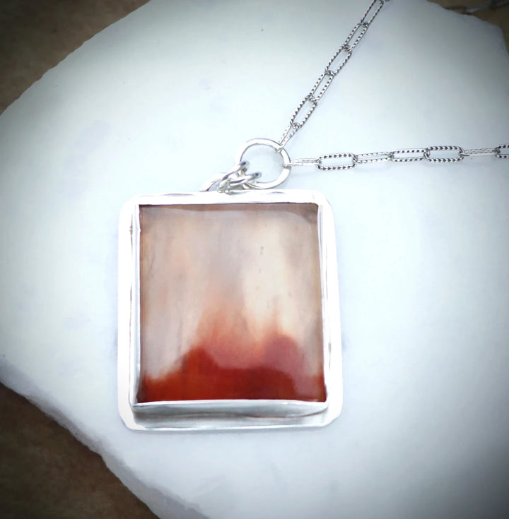 Red Aventurine Pendant Necklace – Sterling Silver, Root Chakra Energy