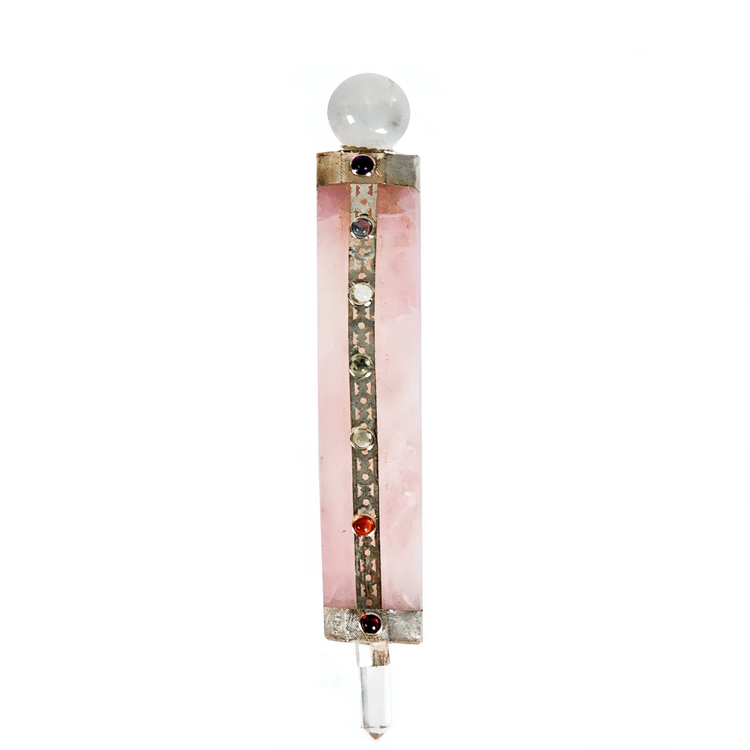 Beautiful Rose Quartz Crystal Wand for Energy Healing by Art of the Root.