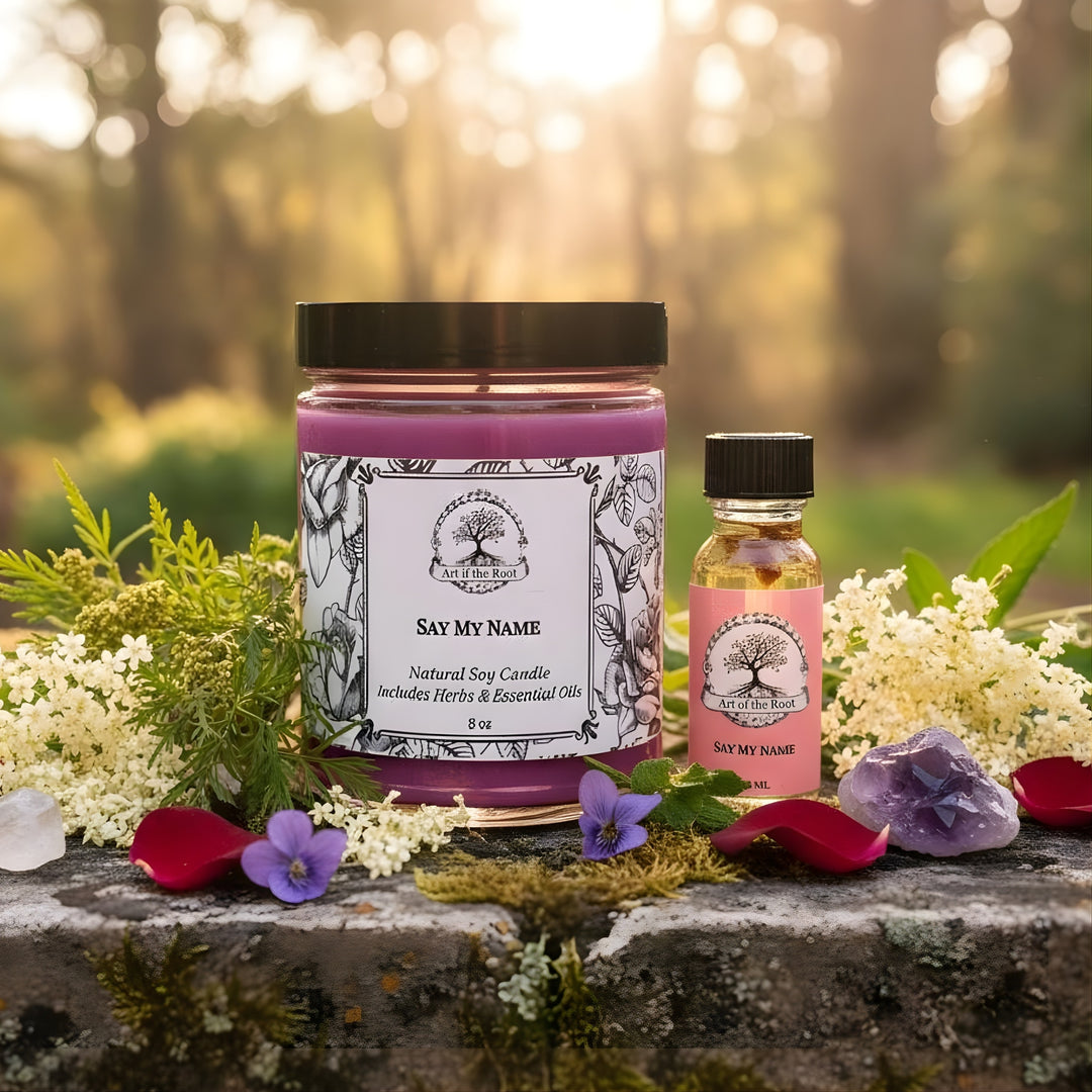 Say My Name Oil & Candle Bundle – For Passion, Confidence & Irresistible Attraction