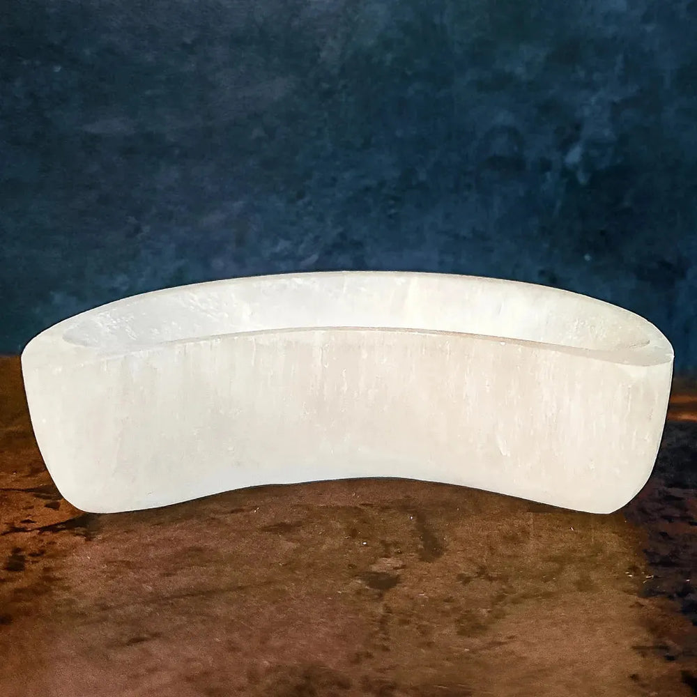 Selenite Moon Bowl 3.5"- 4" for Purification and Removing Negativity - Art Of The Root