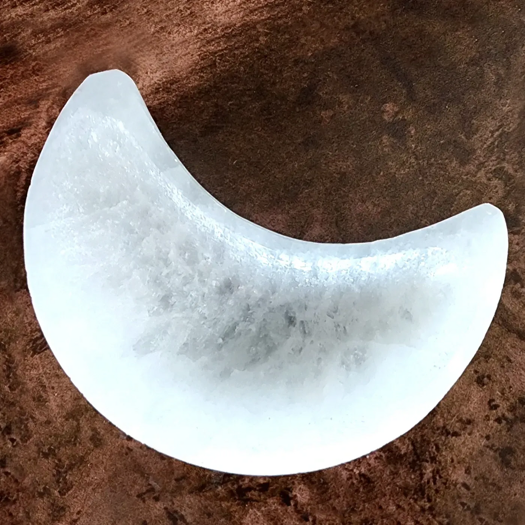 Selenite Moon Bowl 3.5"- 4" for Purification and Removing Negativity - Art Of The Root