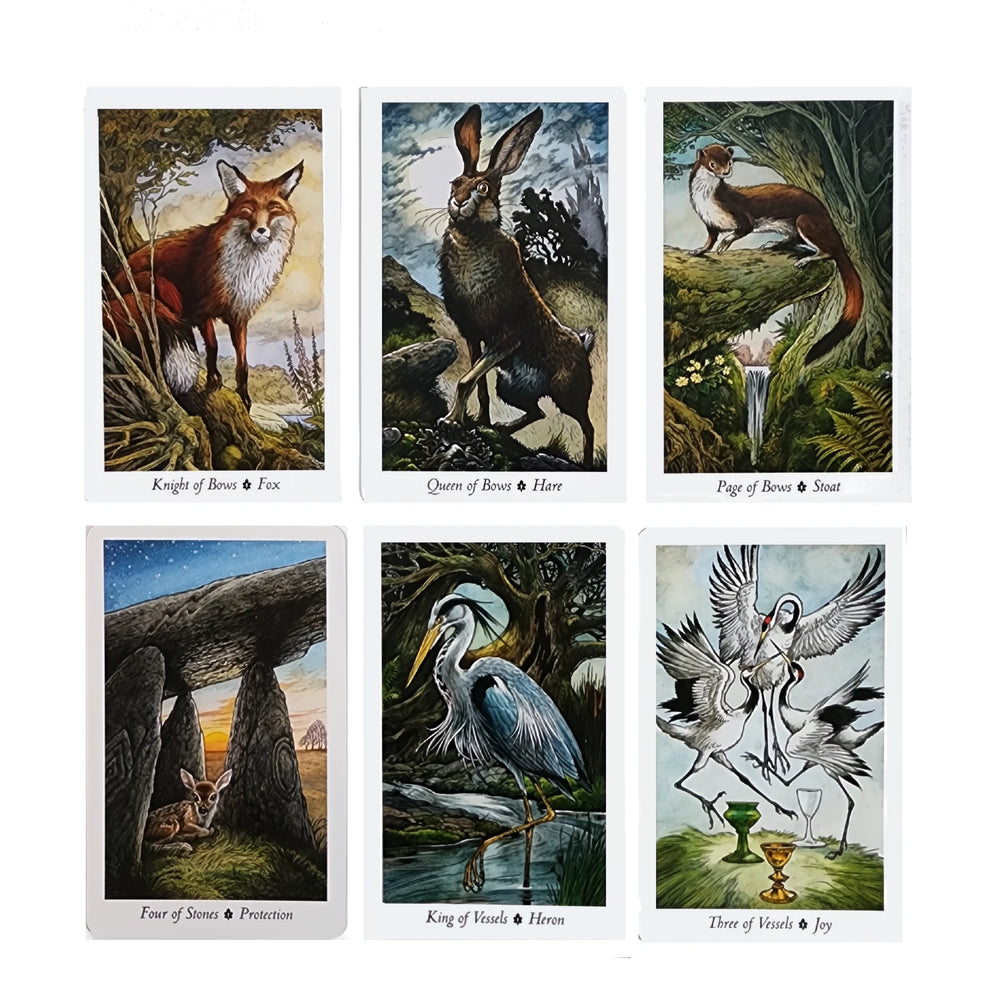 Animal-themed tarot cards from the Wildwood Tarot Deck, available at Art of the Root.