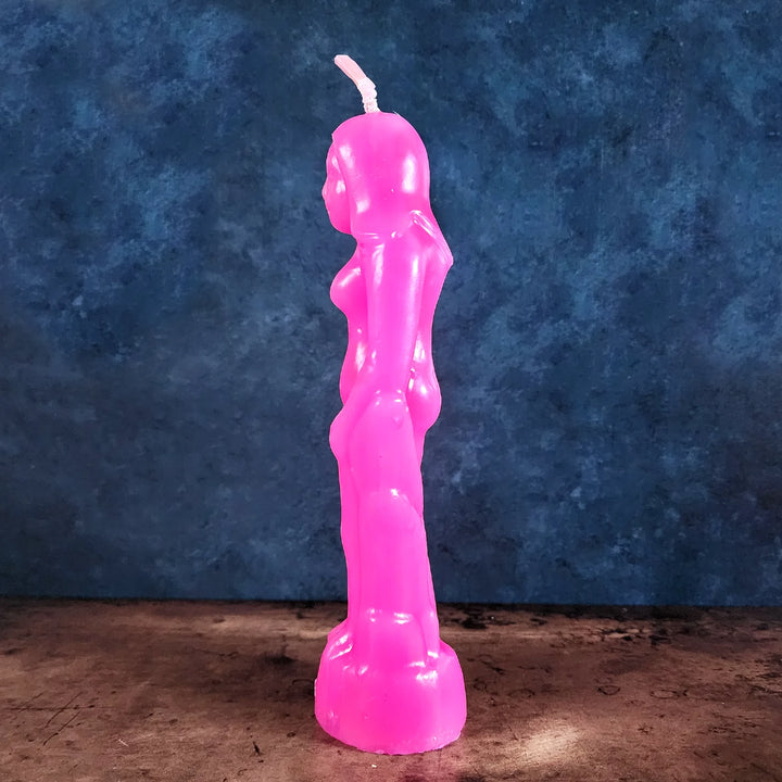 A side view of a woman figure candle, perfect for self-love, romance, and attraction rituals.