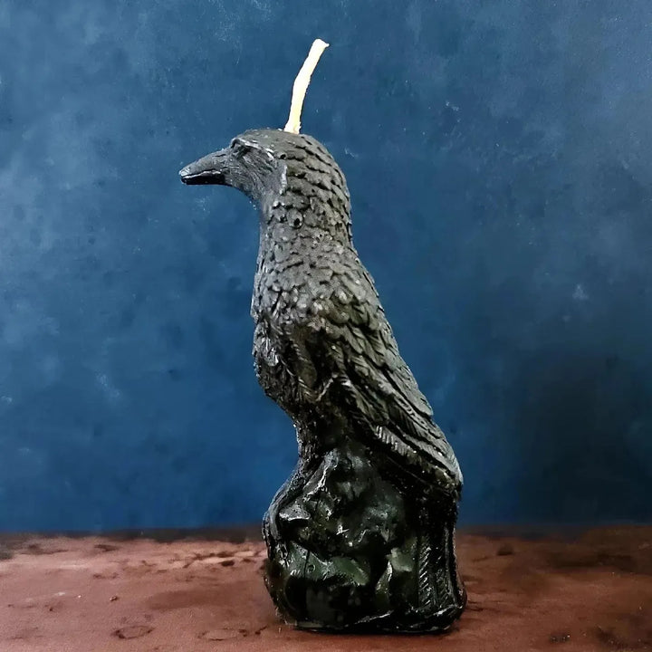 Black Raven Candle For Spells and Rituals 4.25"x2" - Art Of The Root