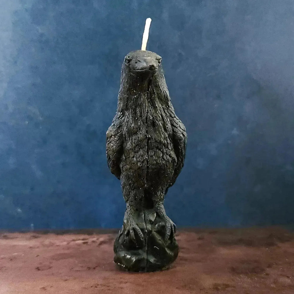 Black Raven Candle For Spells and Rituals 4.25"x2" - Art Of The Root