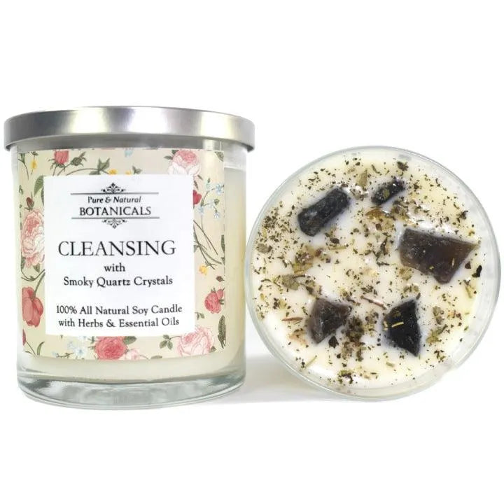 Cleansing Pure & Natural Soy Candle with Crystals - Art Of The Root