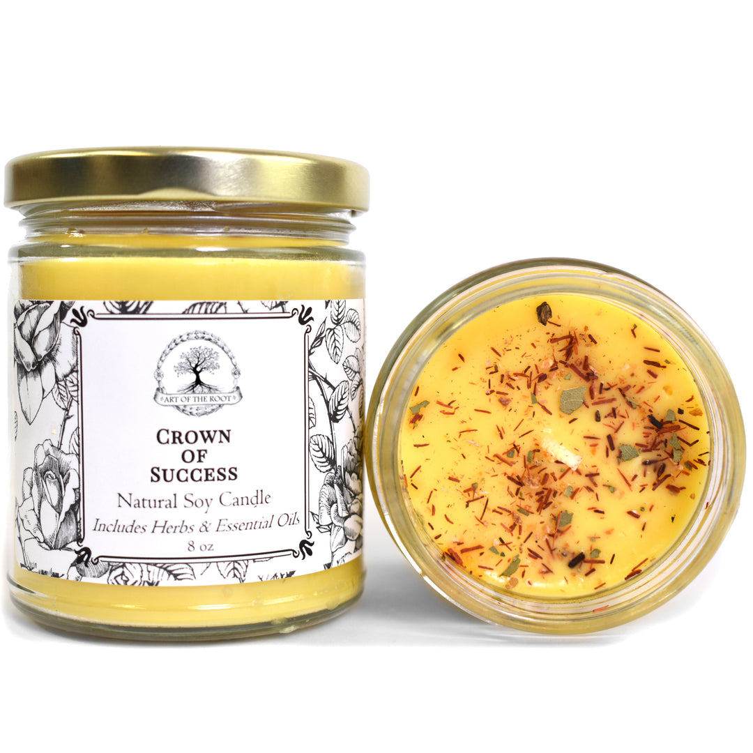 Crown of Success Soy Candle for Prosperity, Victory & Achievement - Art Of The Root