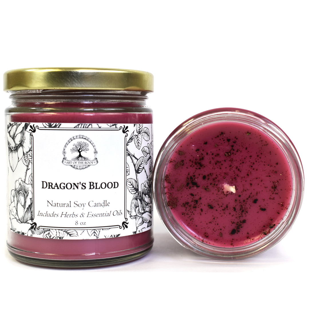 Dragon's Blood Soy Candle for Love, Power, Purification & Strength - Art Of The Root