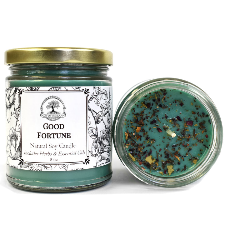 Good Fortune Soy Candle for Abundance, Blessings, Luck, & Wishes - Art Of The Root