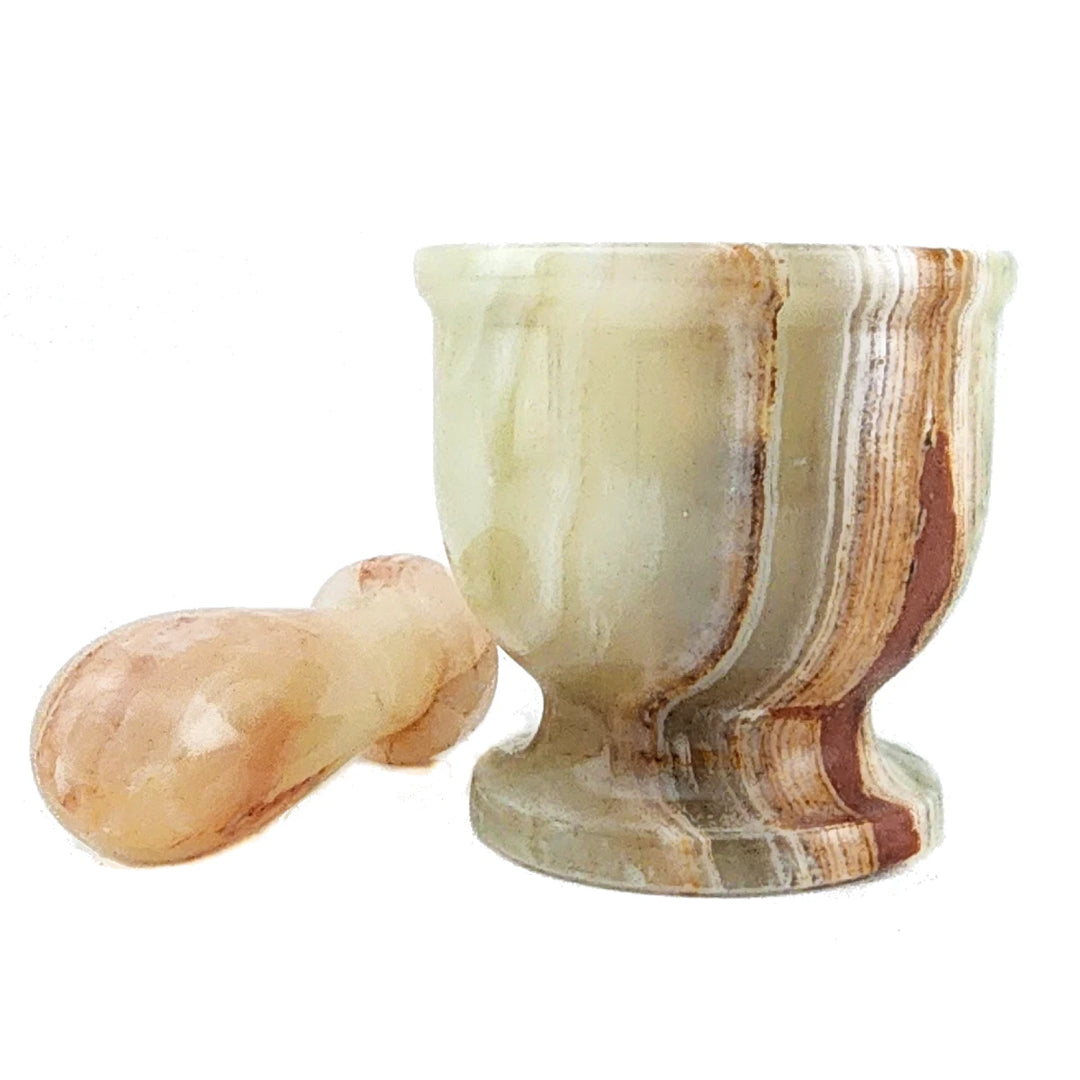 Side View of Green Onyx Mortar & Pestle – Natural Stone for Rituals & Spells