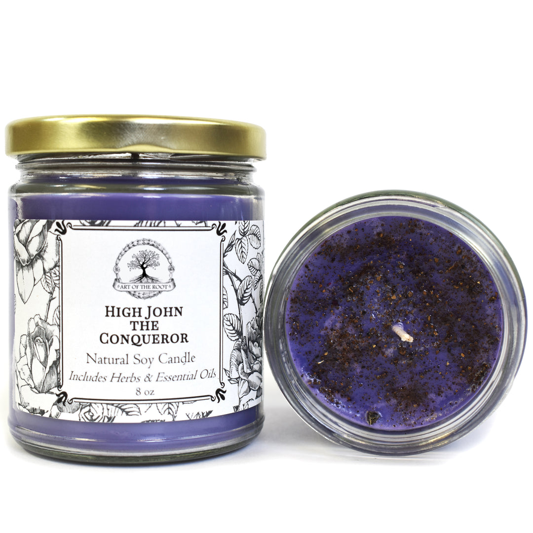 High John The Conqueror Soy Candle for Luck, Love & Money - Art Of The Root