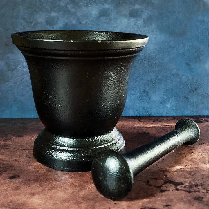 Iron Mortar and Pestle - 4.25" for Magical Rituals and Spells - Art Of The Root